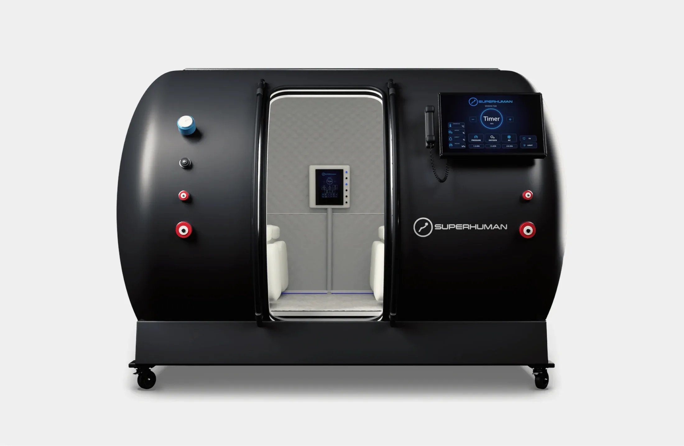 Superhuman T4 four-person hard-shell hyperbaric chamber rated to 2.0 ATA