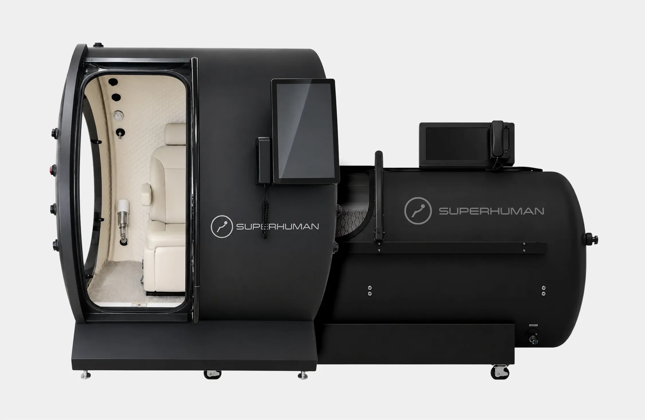 Superhuman X and L1 hard-shell monoplace hyperbaric chambers