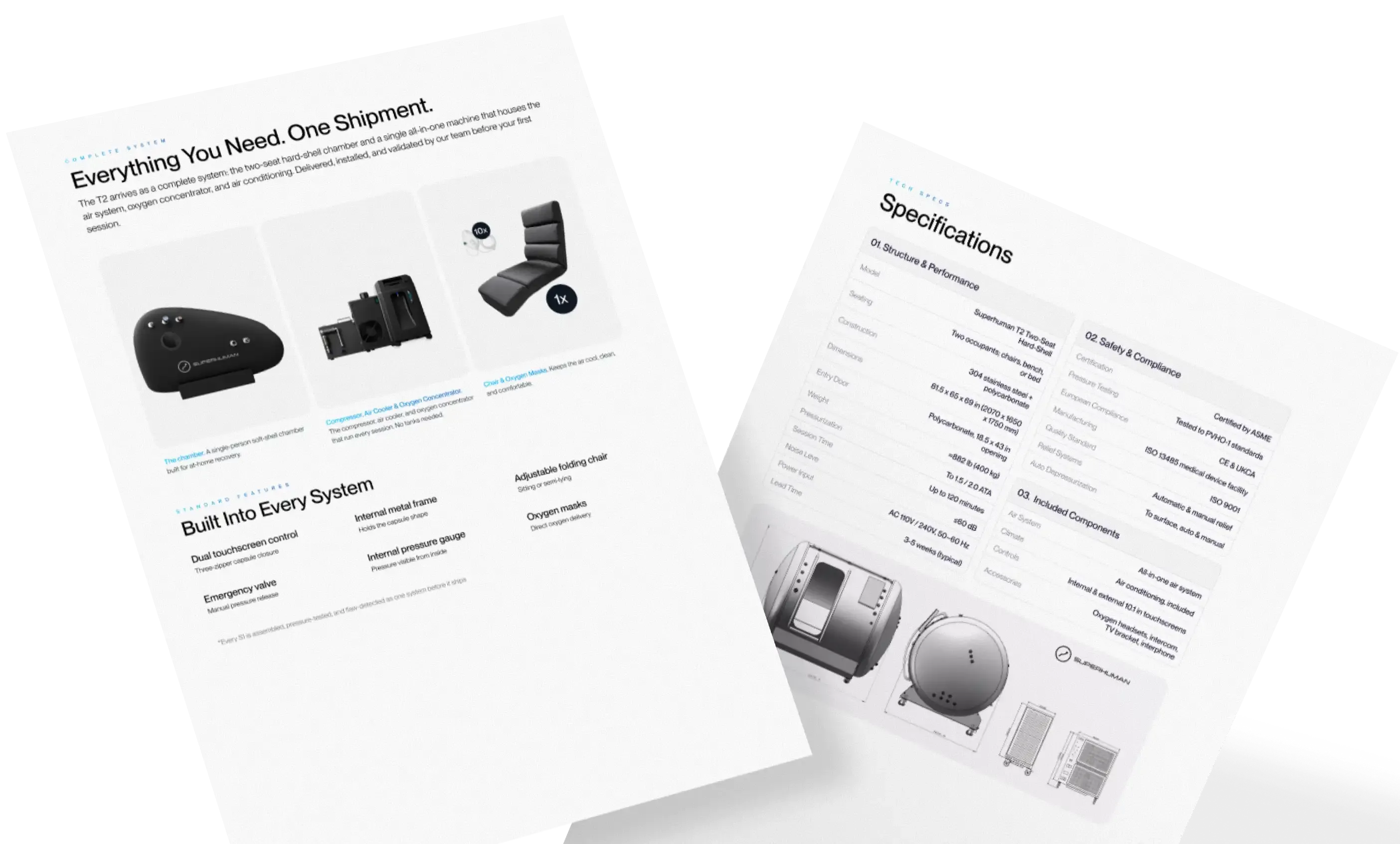 Superhuman chamber documentation: the complete-system overview and the specification sheet