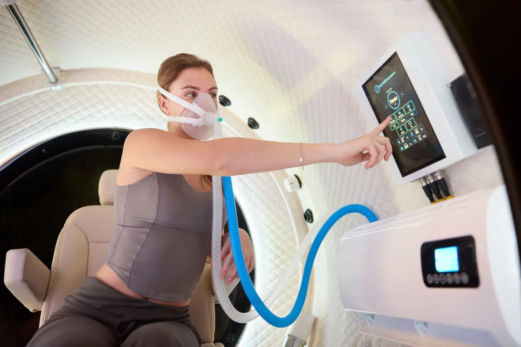 Reaching for the in-chamber control panel