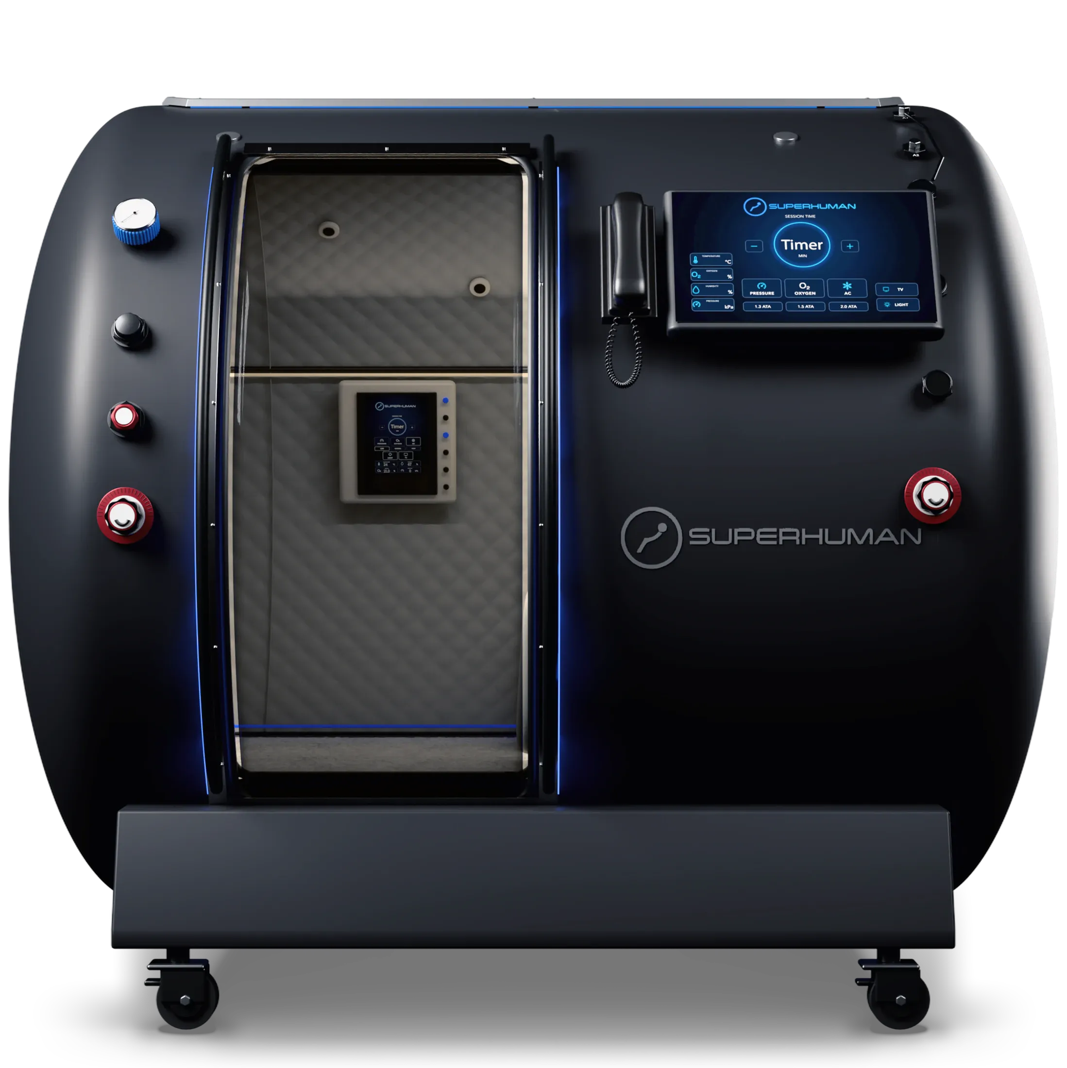 Superhuman T2 two-person hard-shell hyperbaric chamber render