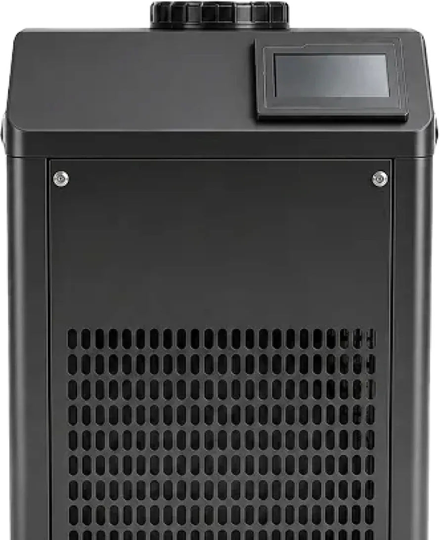 The T2 air conditioning unit, a black cabinet with a small display on top